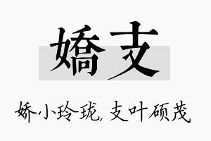 娇支名字的寓意及含义