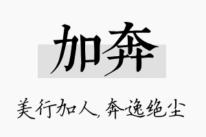 加奔名字的寓意及含义