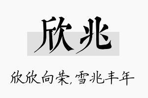 欣兆名字的寓意及含义