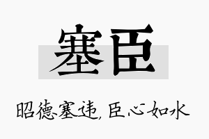 塞臣名字的寓意及含义