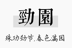 劲园名字的寓意及含义