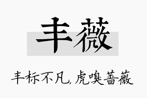 丰薇名字的寓意及含义