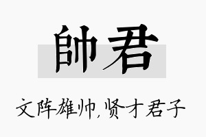 帅君名字的寓意及含义