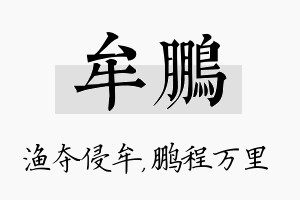 牟鹏名字的寓意及含义