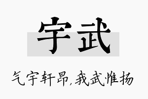 宇武名字的寓意及含义