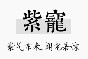 紫宠名字的寓意及含义