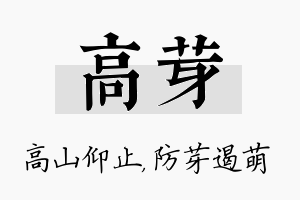 高芽名字的寓意及含义