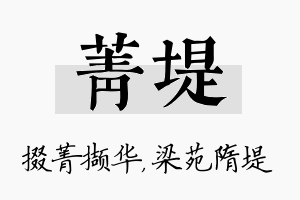 菁堤名字的寓意及含义