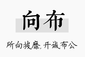 向布名字的寓意及含义