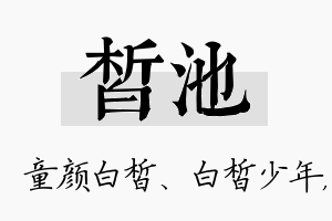 皙池名字的寓意及含义