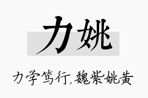 力姚名字的寓意及含义