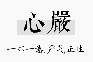 心严名字的寓意及含义