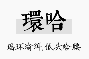 环哈名字的寓意及含义