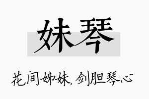 妹琴名字的寓意及含义