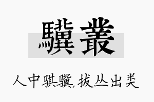 骥丛名字的寓意及含义