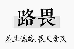 路畏名字的寓意及含义