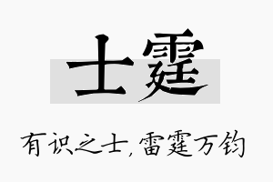 士霆名字的寓意及含义