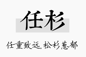 任杉名字的寓意及含义