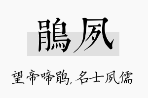 鹃夙名字的寓意及含义