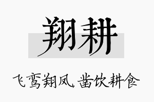 翔耕名字的寓意及含义