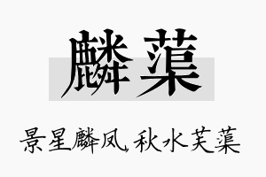 麟蕖名字的寓意及含义