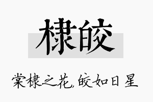 棣皎名字的寓意及含义