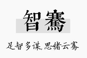 智骞名字的寓意及含义