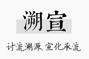 溯宣名字的寓意及含义