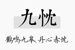 九忱名字的寓意及含义