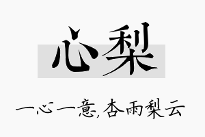 心梨名字的寓意及含义