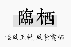 临栖名字的寓意及含义