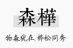 森桦名字的寓意及含义