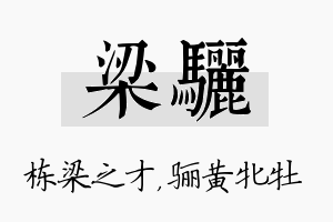 梁骊名字的寓意及含义