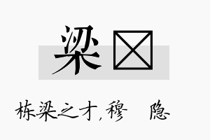 梁忞名字的寓意及含义