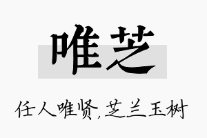 唯芝名字的寓意及含义