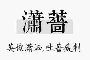 潇蔷名字的寓意及含义