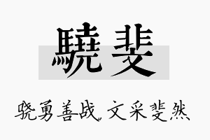 骁斐名字的寓意及含义