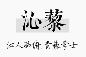 沁藜名字的寓意及含义