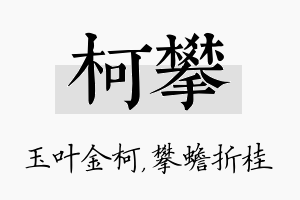 柯攀名字的寓意及含义