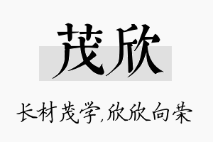 茂欣名字的寓意及含义