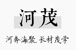 河茂名字的寓意及含义