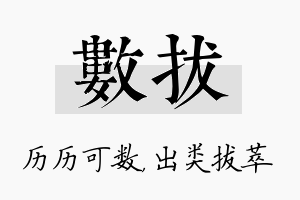 数拔名字的寓意及含义