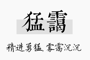 猛霭名字的寓意及含义