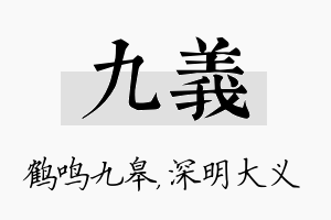 九义名字的寓意及含义