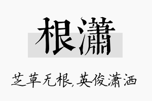 根潇名字的寓意及含义