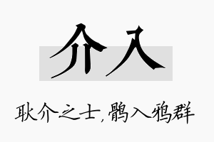 介入名字的寓意及含义