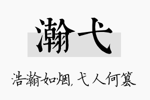 瀚弋名字的寓意及含义