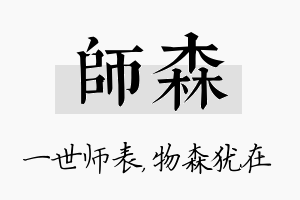 师森名字的寓意及含义