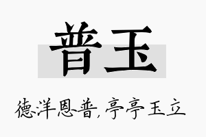 普玉名字的寓意及含义