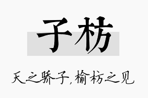 子枋名字的寓意及含义